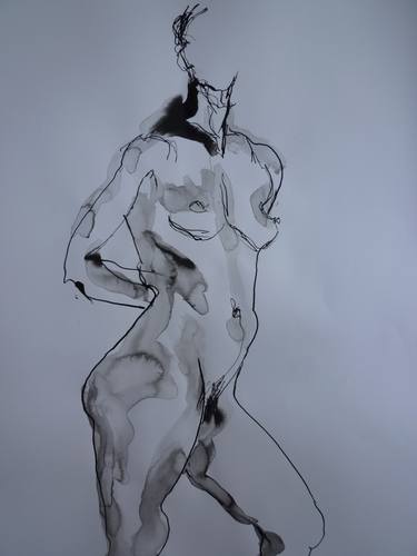 Original Expressionism Nude Drawings by Chantal de Grasse