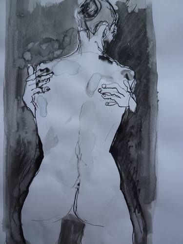Original Realism Nude Drawings by Chantal de Grasse