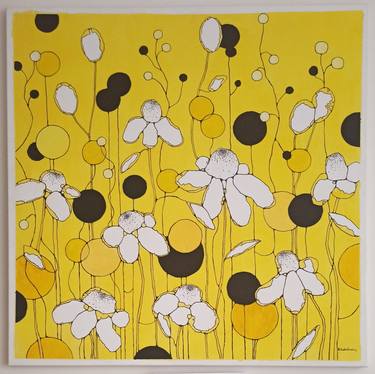 Original Art Deco Floral Painting by Beta Sudnikowicz