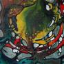 The mystery of colors and shapes. Acrylic, ink on canvas. A signed Certificate of Authenticity will be included with the painting.