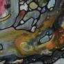 The mystery of colors and shapes. Acrylic, ink on canvas. A signed Certificate of Authenticity will be included with the painting.