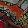 The mystery of colors and shapes. Acrylic, ink on canvas. A signed Certificate of Authenticity will be included with the painting.