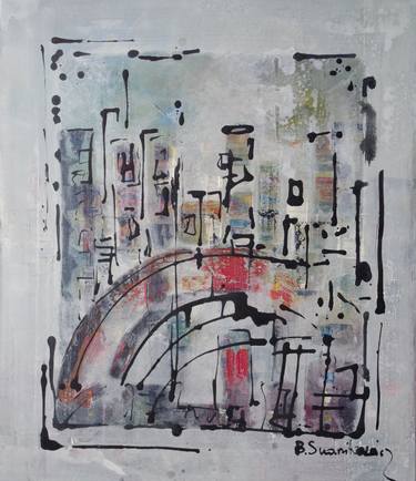 Original Abstract Architecture Paintings by Beta Sudnikowicz