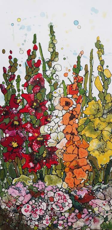 Print of Expressionism Floral Paintings by Beta Sudnikowicz