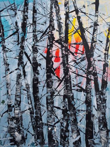 Original Abstract Tree Paintings by Beta Sudnikowicz