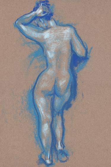Blue Nude - Back, Artistic Nudity,  Naked Woman, Life Sketch image