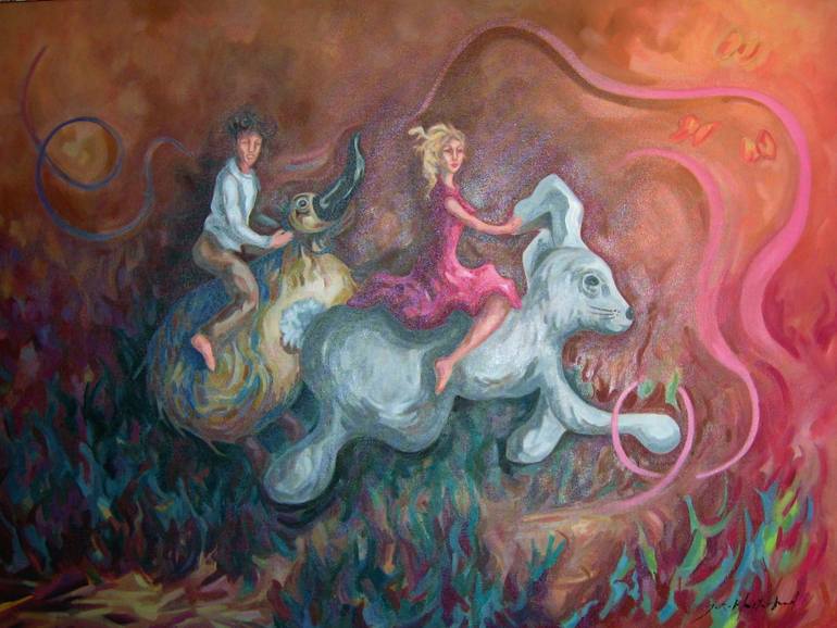 The Chase Painting by Joy Westerlund | Saatchi Art