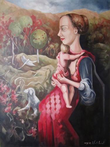 Original Art Deco Children Painting by Joy Westerlund