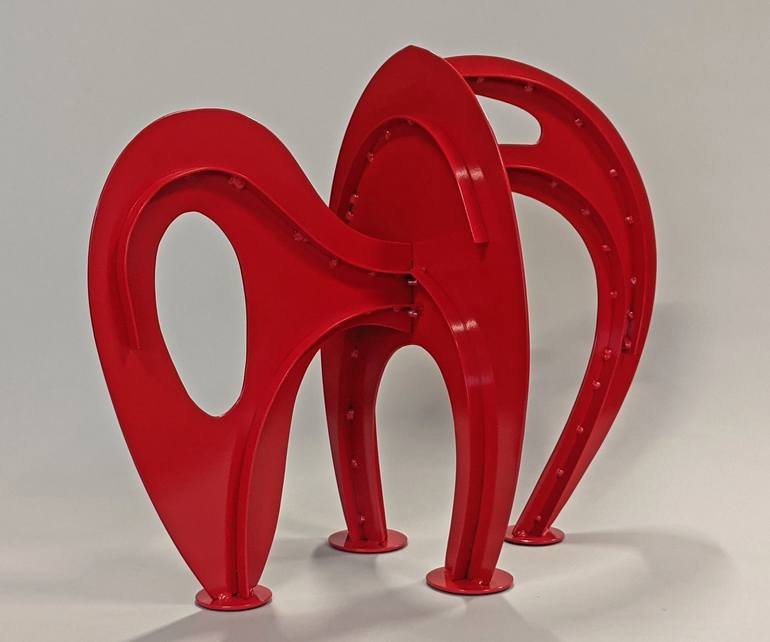 Original Abstract Sculpture by Mindy and Paul RodmanWhite