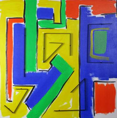 Original Abstract Paintings by Mindy and Paul RodmanWhite