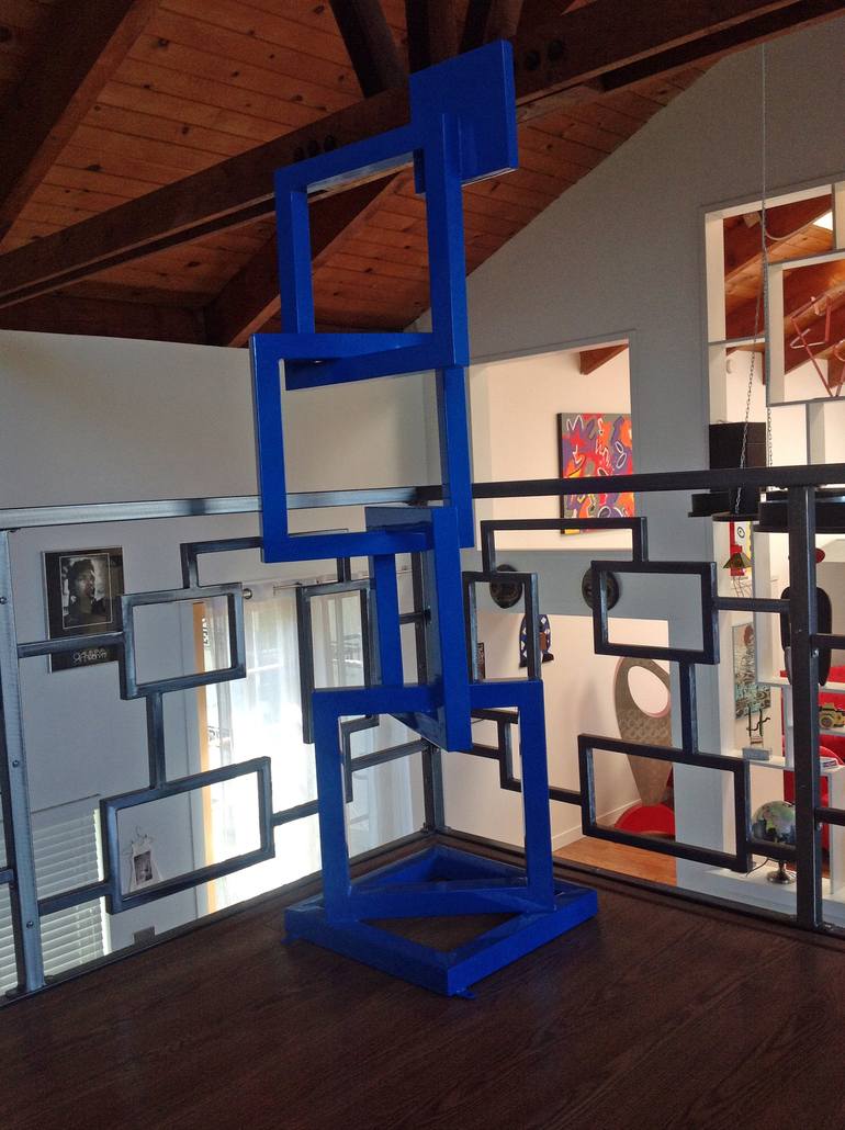 Original Abstract Geometric Sculpture by Mindy and Paul RodmanWhite