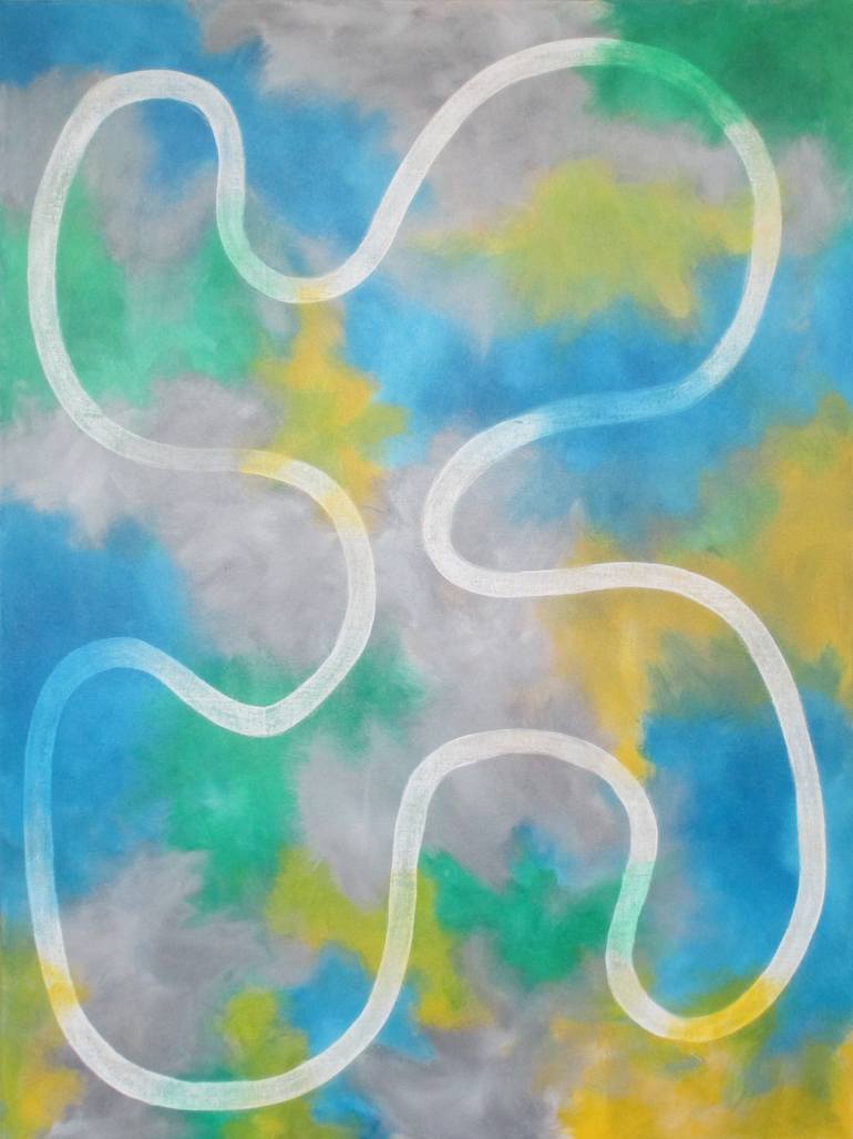 Original Abstract Painting by Mindy and Paul RodmanWhite