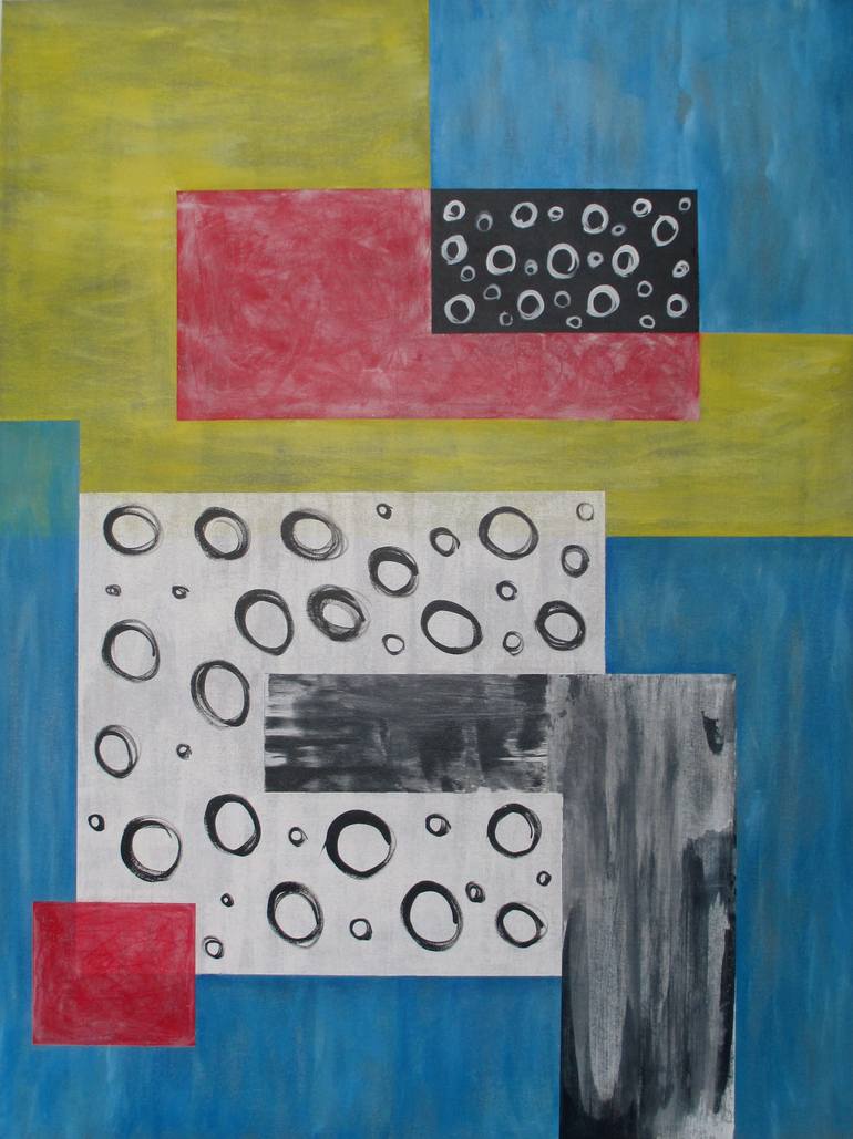 Original Modern Abstract Painting by Mindy and Paul RodmanWhite