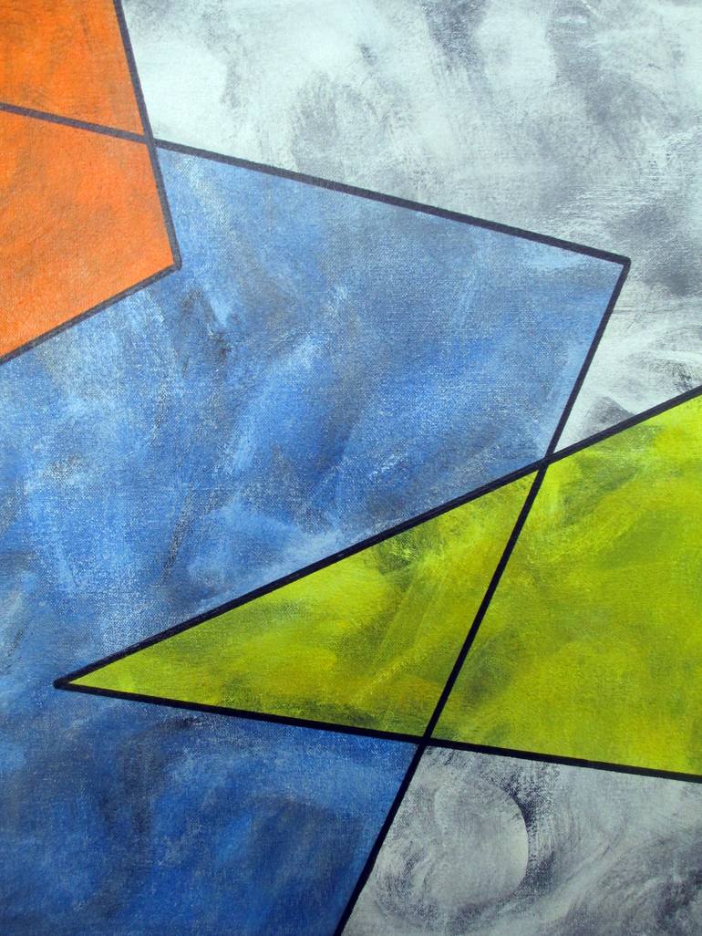 Original Geometric Painting by Mindy and Paul RodmanWhite