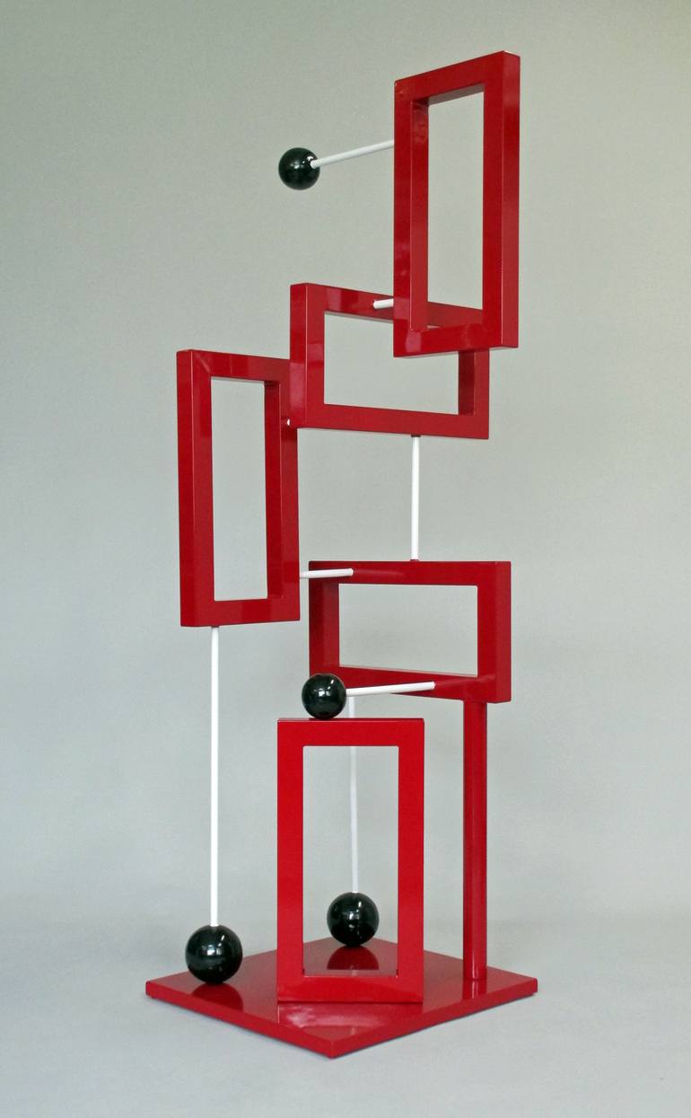 Original Geometric Sculpture by Mindy and Paul RodmanWhite