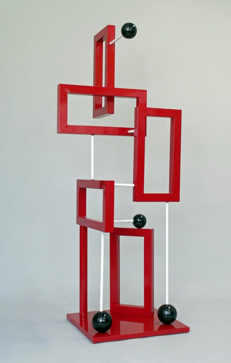 Original Abstract Geometric Sculpture by Mindy and Paul RodmanWhite