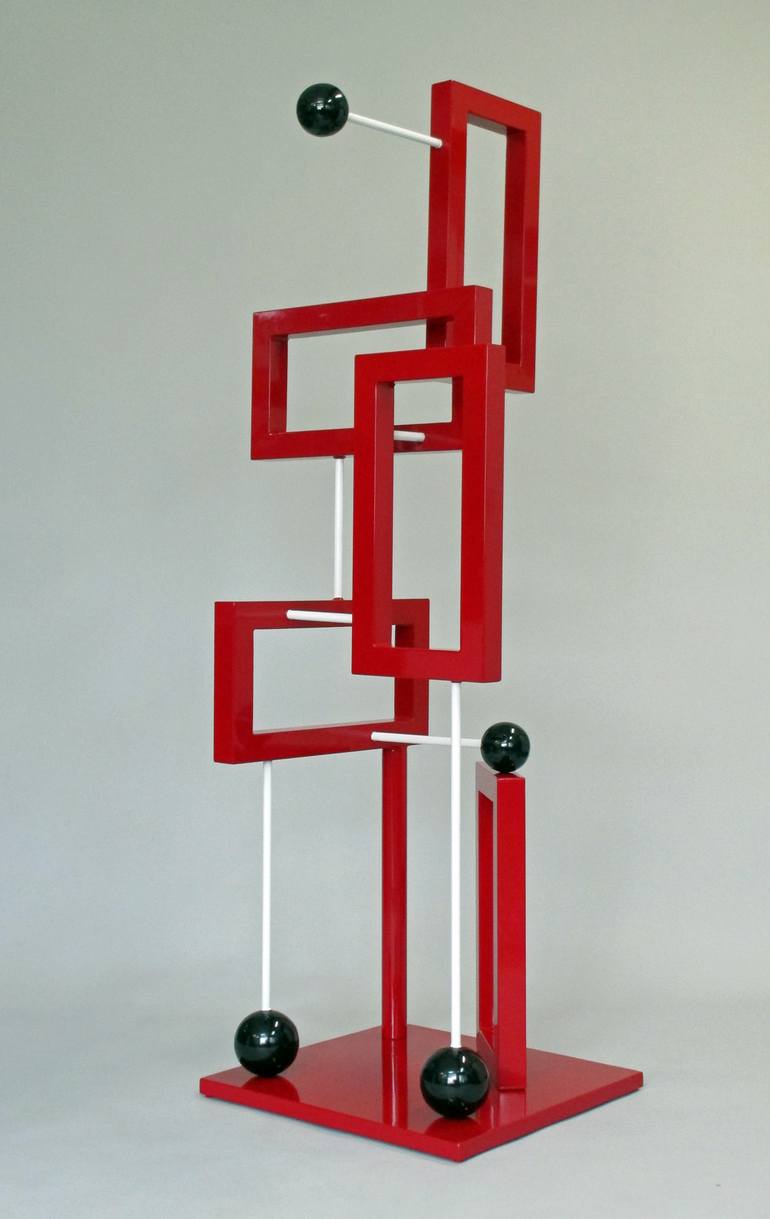 Original Geometric Sculpture by Mindy and Paul RodmanWhite