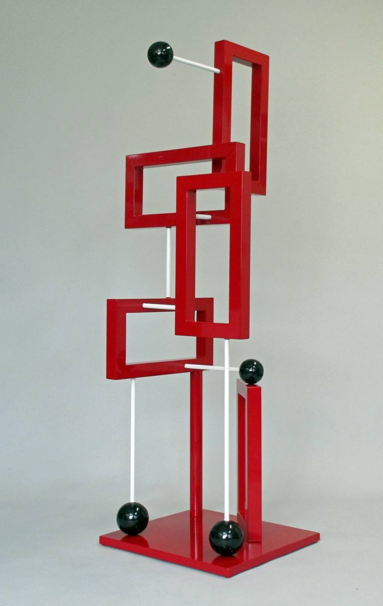 Original Abstract Geometric Sculpture by Mindy and Paul RodmanWhite