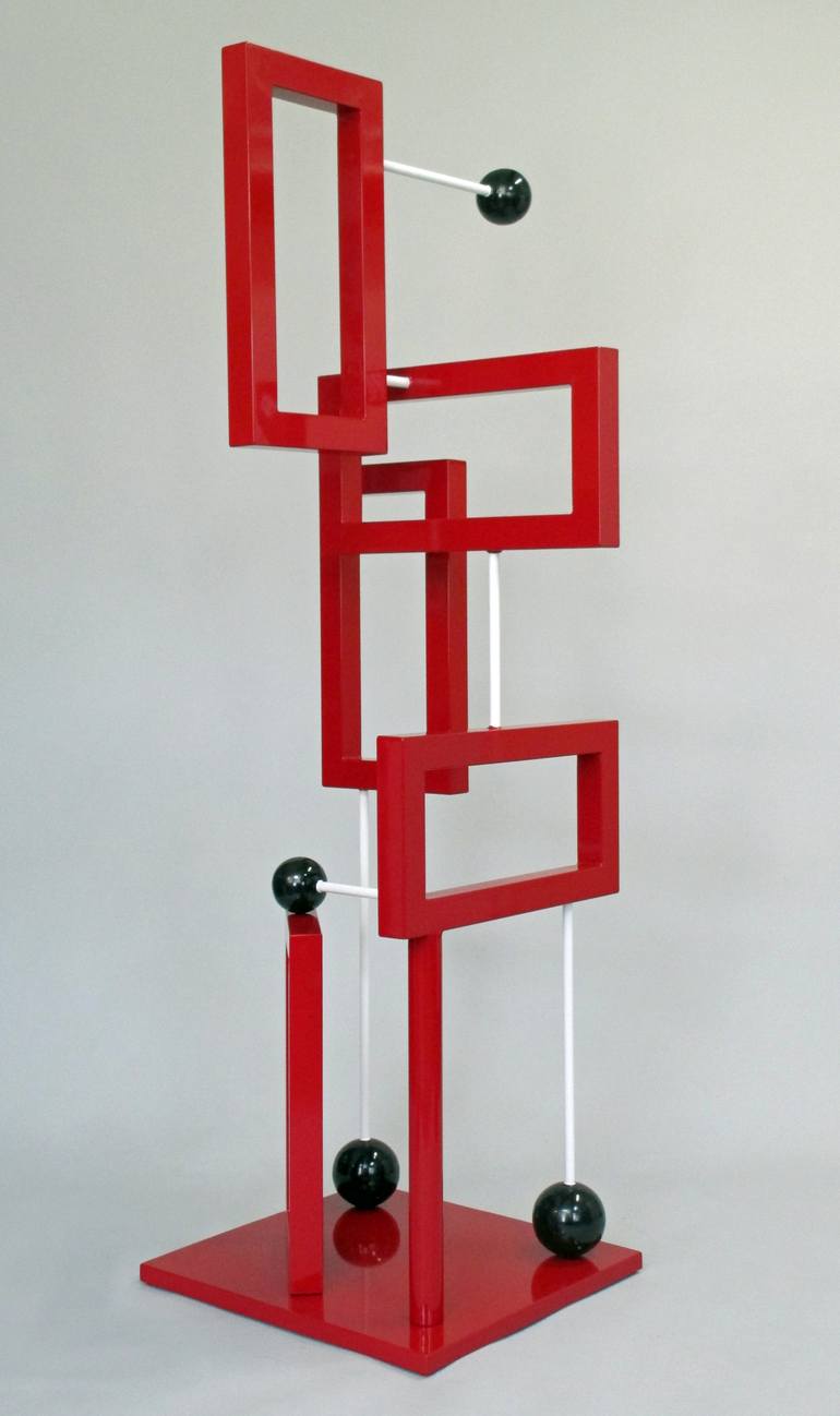 Original Abstract Geometric Sculpture by Mindy and Paul RodmanWhite