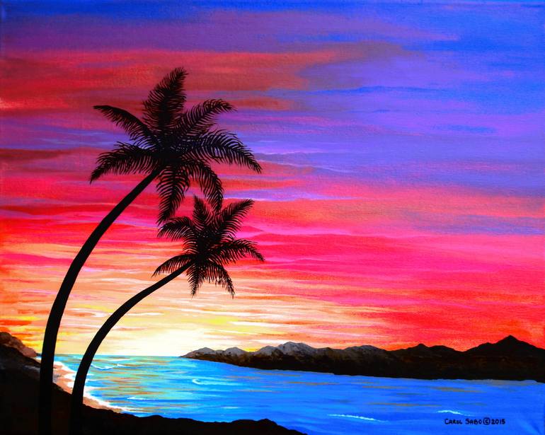 sunset art painting