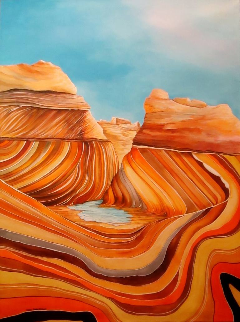 The Wave, Arizona Painting by Carol Sabo | Saatchi Art