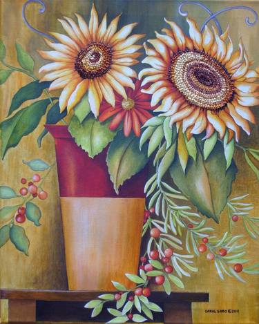 Vase of Sunflowers thumb