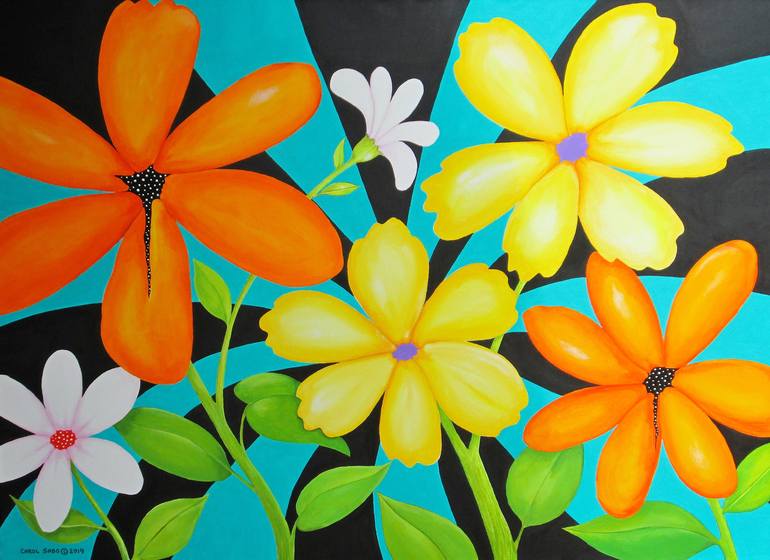 Original Conceptual Floral Paintings by Carol Sabo