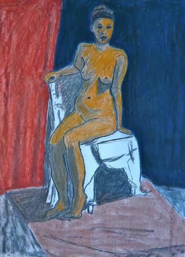 Print of Expressionism Nude Drawings by Tony Hull