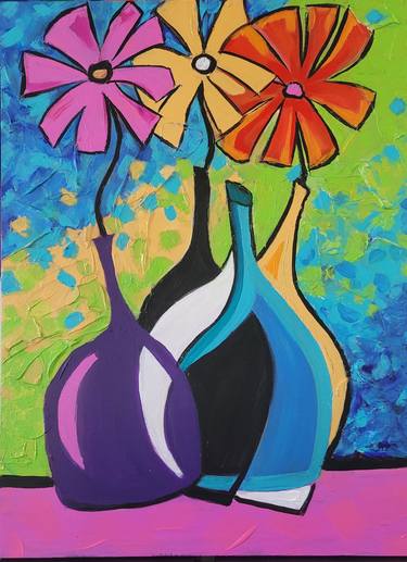 Saatchi Art Artist Rosie Sherman; Paintings, “Dancing Vases” #art