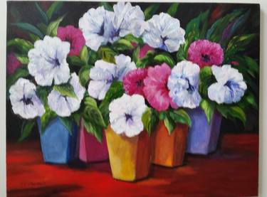 Original Conceptual Floral Paintings by Rosie Sherman