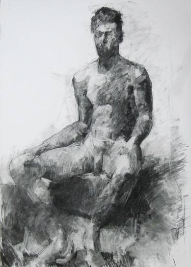 Original Figurative Nude Drawings by Konstantina Deligiorgi