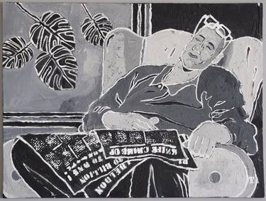 Original Black & White Men Painting by Tania Askar