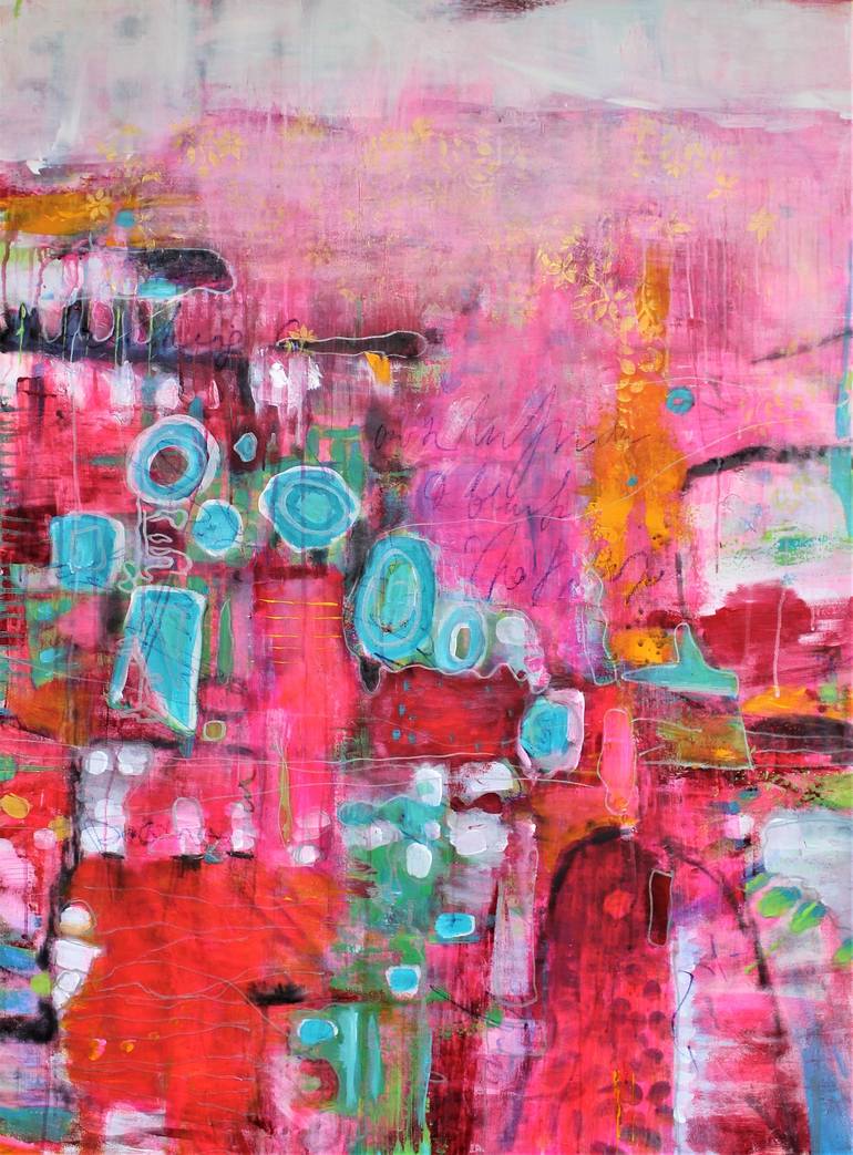 Unapologetically Pink 4 Painting by Laura Spring | Saatchi Art