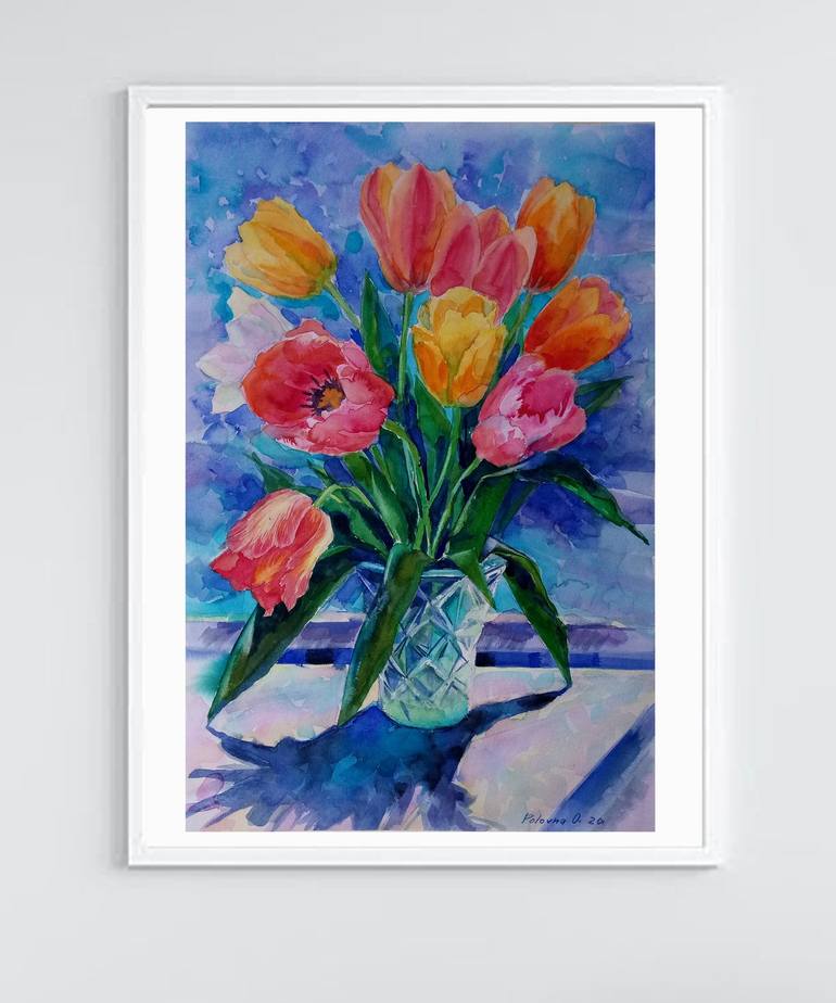 Original Floral Painting by Olena Polovna