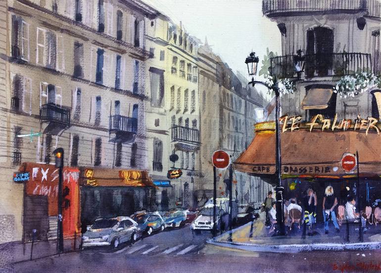 Paris street scene Painting by Bogdan Shiptenko | Saatchi Art
