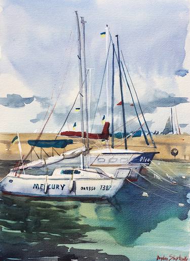 Print of Yacht Paintings by Bogdan Shiptenko