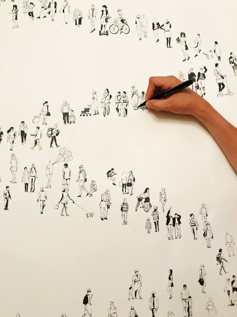 Original Other People Drawing by Bohdan Shyptenko