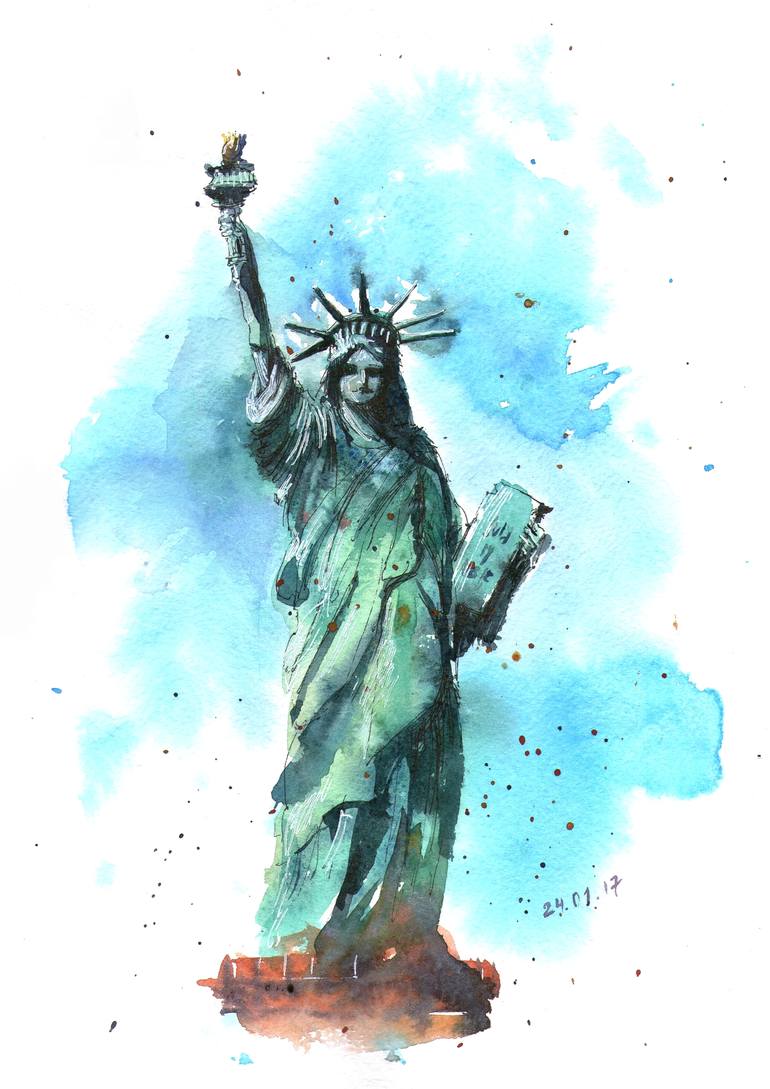 Statue of Liberty Painting by Bogdan Shiptenko | Saatchi Art