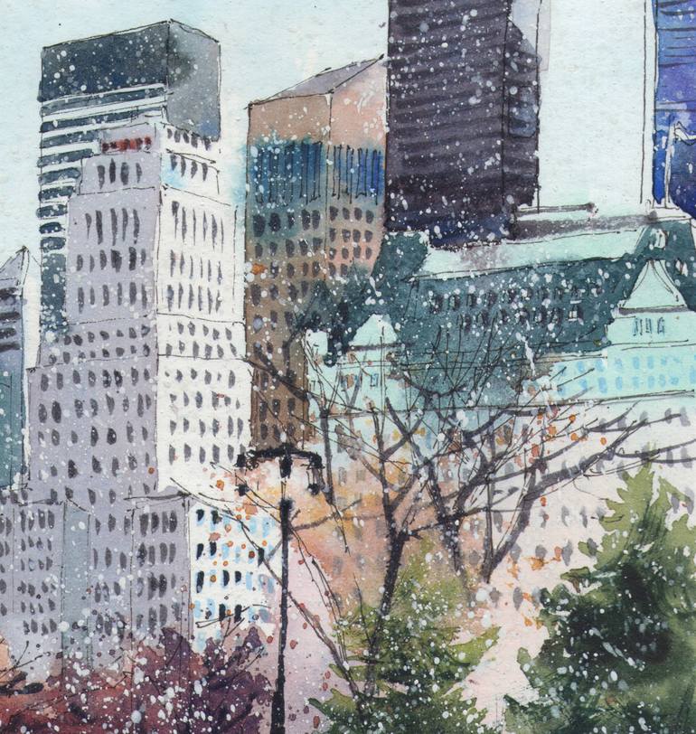 Original Illustration Cities Painting by Bohdan Shyptenko
