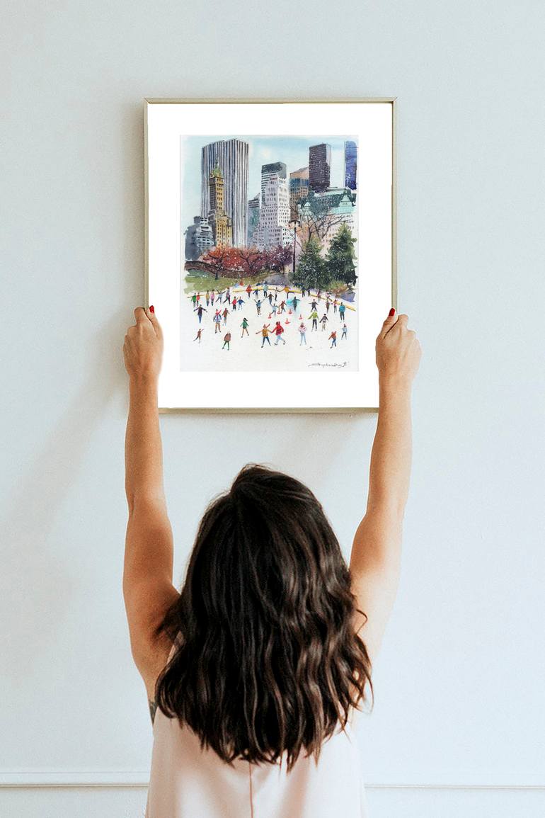 Original Illustration Cities Painting by Bohdan Shyptenko