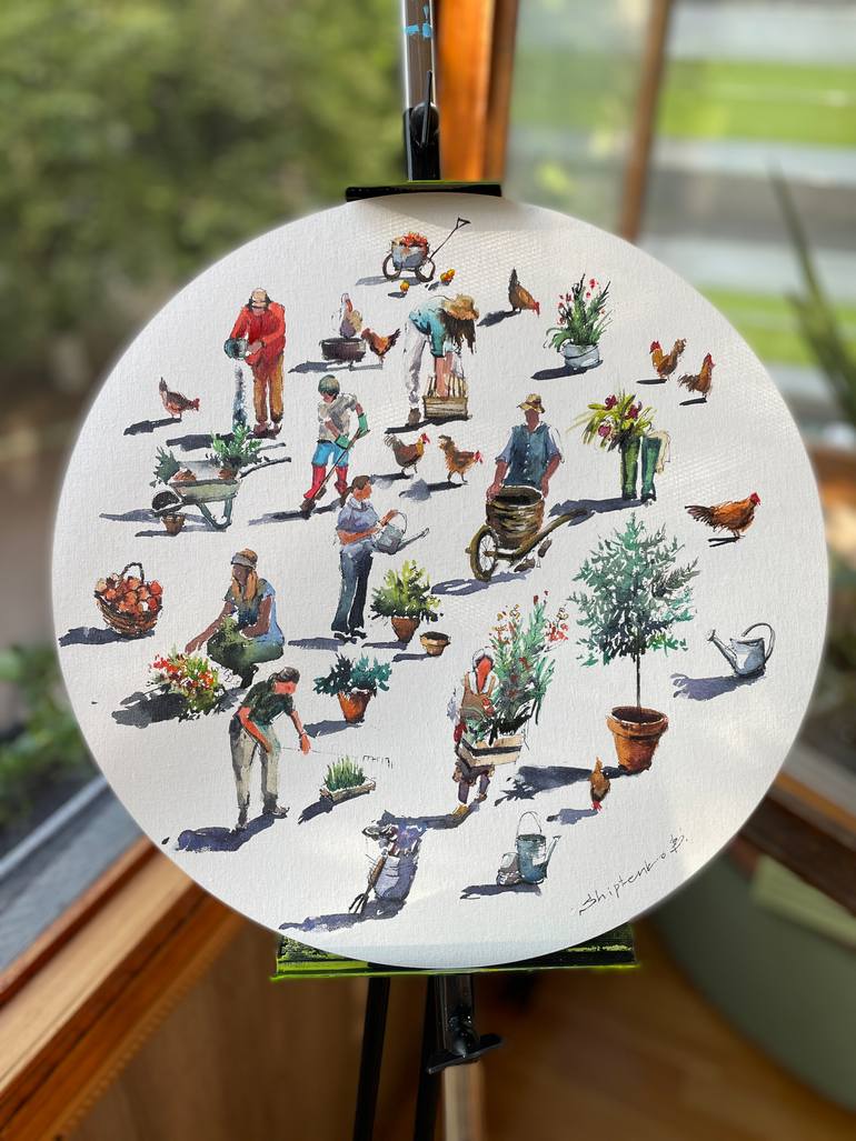 Original Figurative Garden Painting by Bohdan Shyptenko