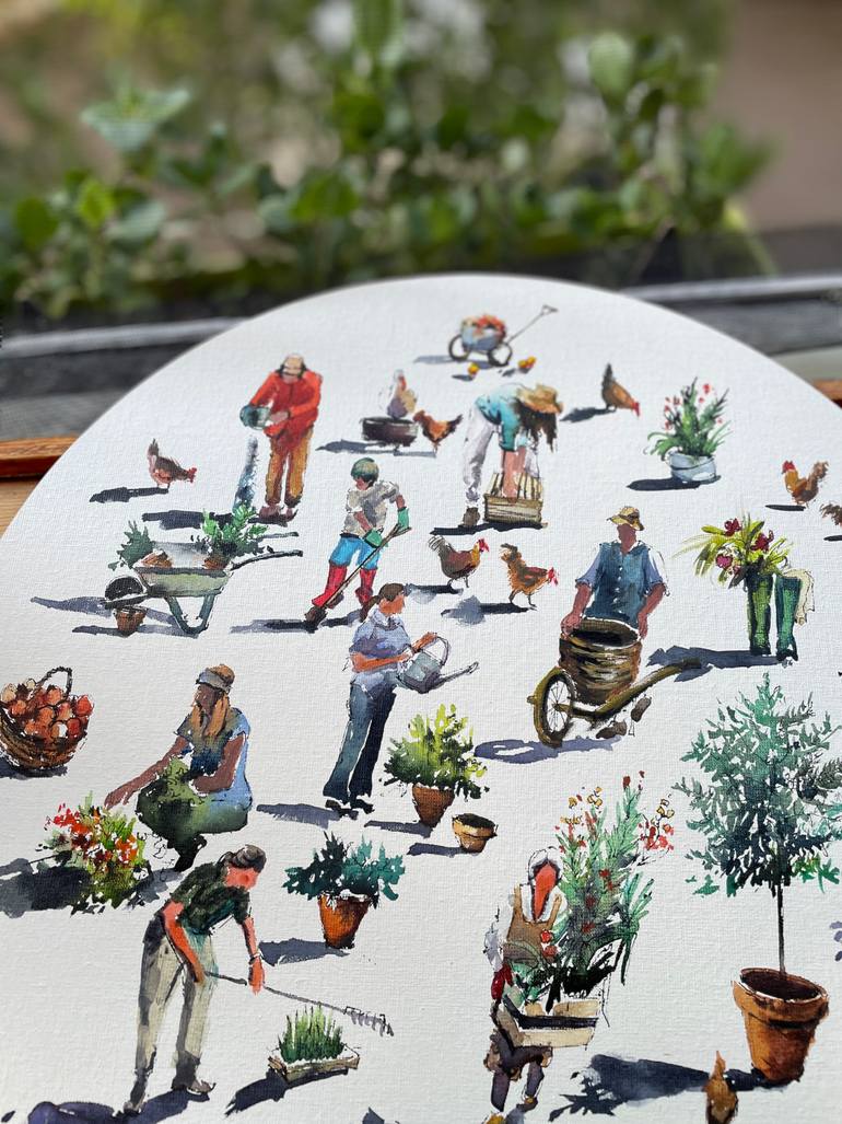 Original Figurative Garden Painting by Bohdan Shyptenko