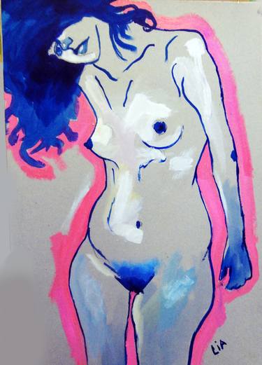 Print of Figurative Nude Paintings by lia chavchanidze