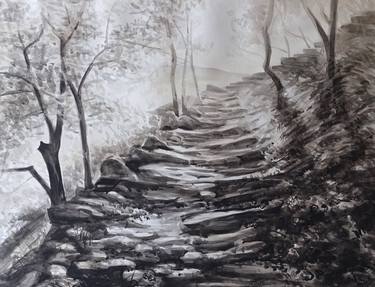 Print of Expressionism Landscape Drawings by Tanja Bykova