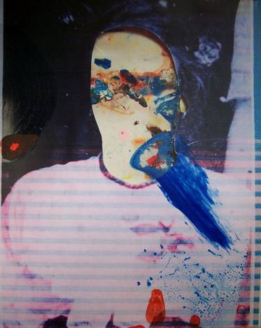 Original Abstract Expressionism Portrait Mixed Media by Grzegorz Woźny