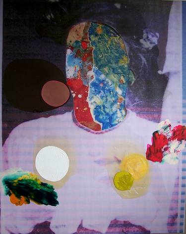 Original Abstract Expressionism Portrait Mixed Media by Grzegorz Woźny