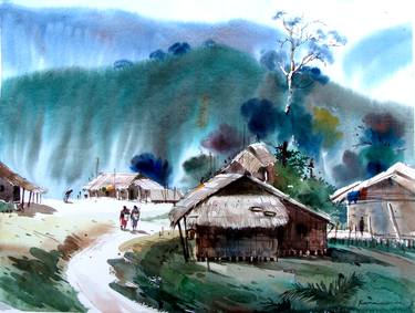 Print of Impressionism Rural life Paintings by kamal uddin