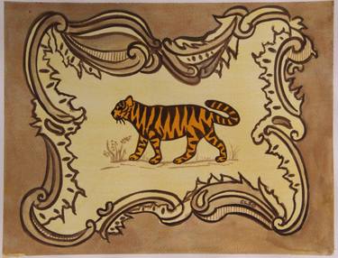 Tiger in Rococo Border thumb