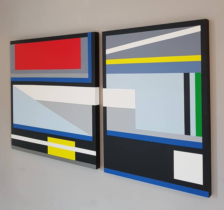 Original Abstract Geometric Painting by Andrew Stelmack
