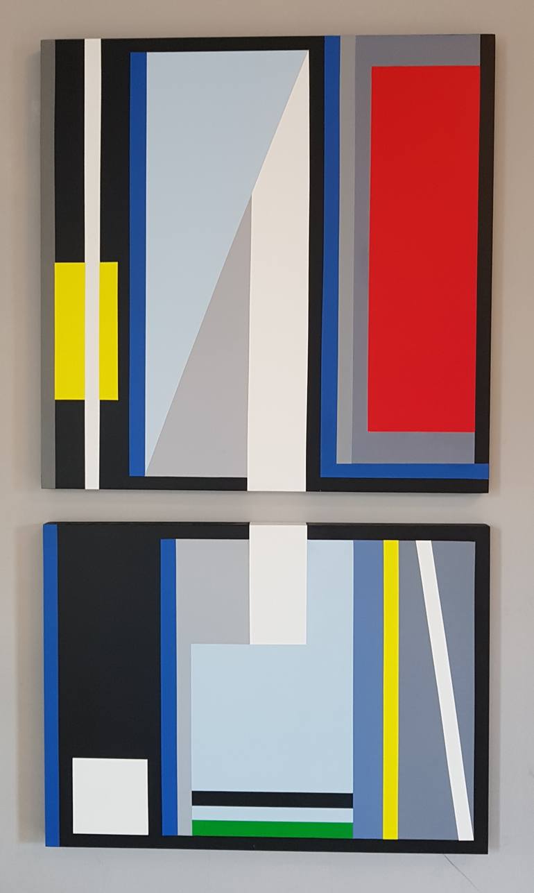 Original Abstract Geometric Painting by Andrew Stelmack